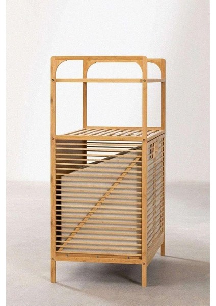 Bambu Xl Kirli Sepetli 2 Raflı Çok Amaçlı Düzenleyici Çamaşır Sepeti Organizer DB-0004 fiyatları