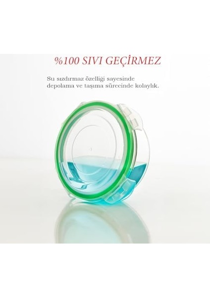 Por Sızdırmaz Kilitli Kapaklı Çok Amaçlı 2 Li Kahvaltılık Erzak Cam Saklama Kabı 240 ml - Yeşil modelleri