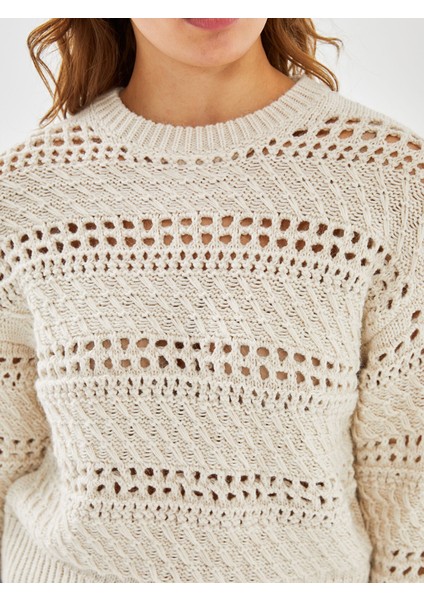 Yeni Sezon Bisiklet Yaka Ajurlu Kadın Triko Kazak modelleri