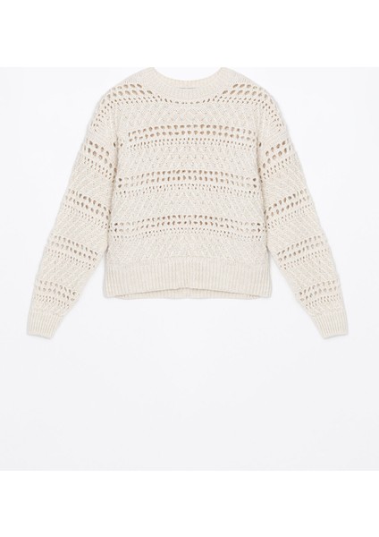 Yeni Sezon Bisiklet Yaka Ajurlu Kadın Triko Kazak indirimleri