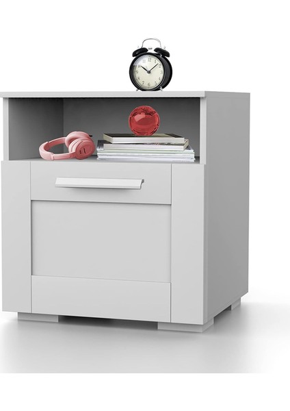 KMD102 Beyaz 1 Çekmeceli Komodin