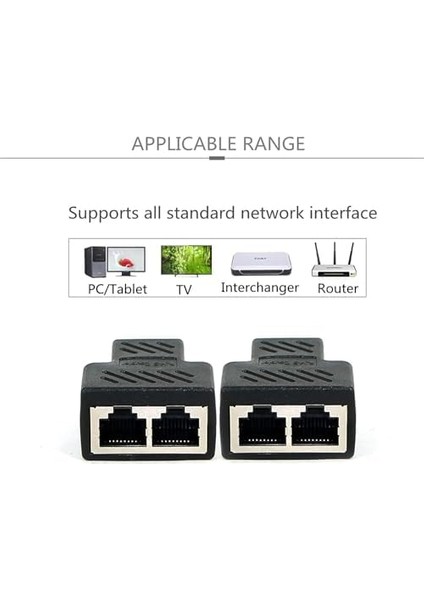 2 Portlu Splitter, Çift Lan Kablosu, Ethernet Bölücü, Dişi Adaptör Konnektörü - Ethernet Splitter Cable fiyatları