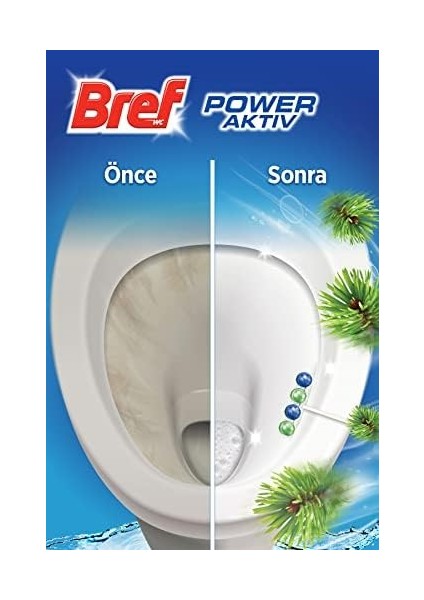Bref Power Active Çam Kokulu 3'lü Klozet Bloğu, 3 x 50 Gram, Çam 3