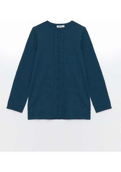 Yeni Sezon Bisiklet Yaka Taşlı Kadın Triko Kazak indirimleri