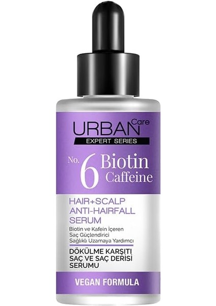 Urban Care Expert No.6 Biotin Caffeine Dökülme Karşıtı Saç Bakım Serumu, 50 Mililitre, Vegan