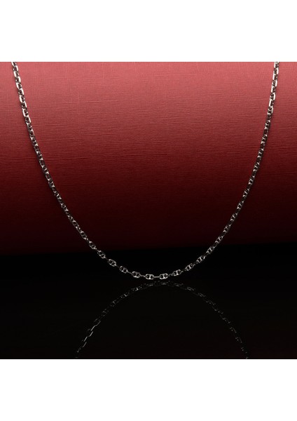 60 Mikron Rodyum Dik Barlı Gümüş Zincir modelleri