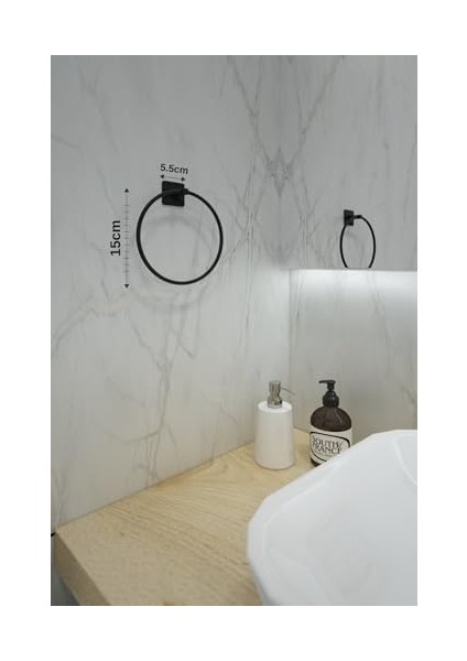 Yapışkanlı Siyah Kare Topuz Havluluk ve Kare Tuvalet Kağıtlık Kare Peçetelik Seti Düzenleyici modelleri