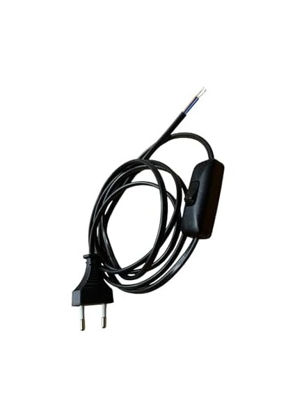 3 Adet Fişli Anahtarlı Arapuarlı Hazır Kablo | 2 Metre, 0.50 Mm² Siyah | Aplik,, Masa Lambası, LED Trafosu Için Pratik Uzatma Kablosu (3) fiyatları
