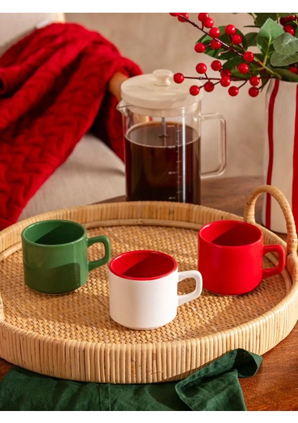 Home Yılbaşı Temalı We Bare Bears Baskılı 3'lü Porselen Kupa Seti 184 ml modelleri