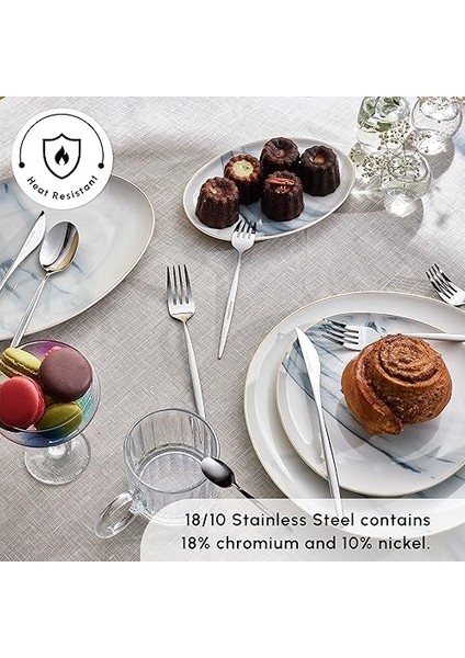 Lizbon Platin 12 Kişilik 60 Parça Çatal Kaşık Bıçak Takımı modelleri