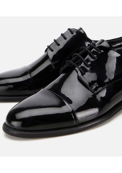 02AYH313790A100 ERKEK Rugan Deri Siyah Klasik Ayakkabı modelleri