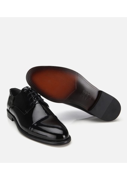 02AYH313790A100 ERKEK Rugan Deri Siyah Klasik Ayakkabı