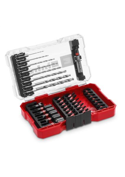 M- 39 Parça Darbeye Dayanıklı Seti (25 mm Uçlar, Metal Matkap Uçları, 60 mm Uç Tutucu, Lokma Ucu, Havşa Dahil Saklama Kutusu) - 49108773