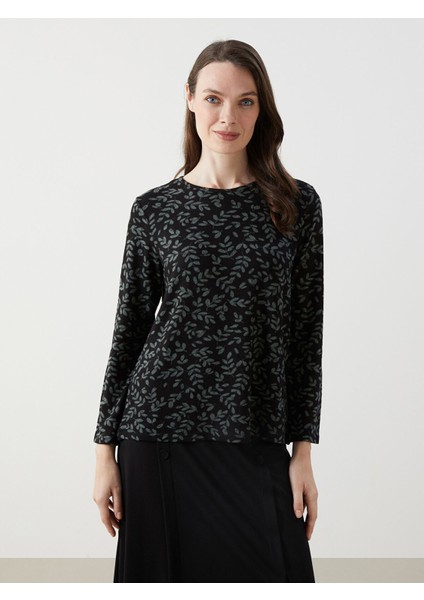 Yeni Sezon Bisiklet Yaka Desenli Kadın Bluz