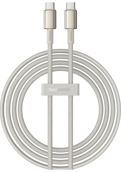 Tungsten Hızlı Şarj Data Kablosu Type-C To Type-C 100W, 2m, Titanyum Galaksı Altın Rengi