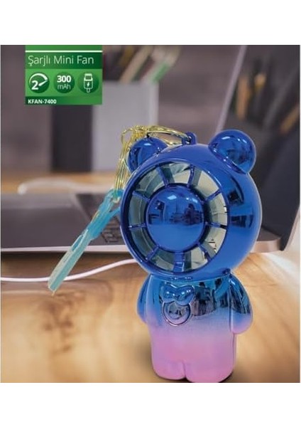 Fan Ki-Wi Taşınabilirayıcık Anahtarlıklı Sessiz Fan (Pembe) fiyatları