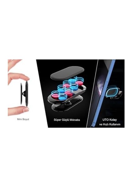 Mini Süper Güçlü 8 Telefon Tutucu Vhb Yapışkan Ped Desteği Manyetik F16 fiyatları