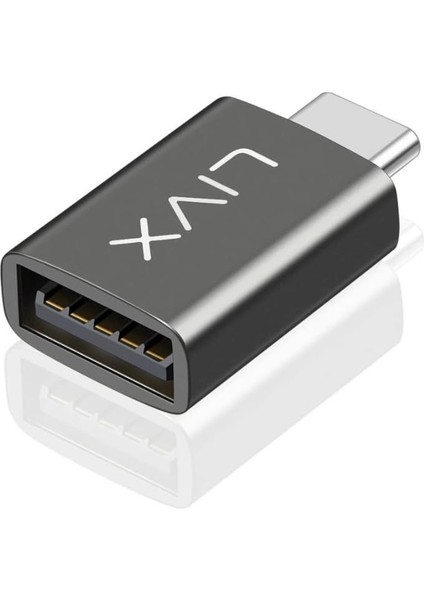 Livx USB 3.1 To Type-C 10GBPS Veri Aktarımı 3A Hızlı Şarj ve Data Aktarımı Çevirici Dönüştürücü Otg Adaptör Space Gray Otgks