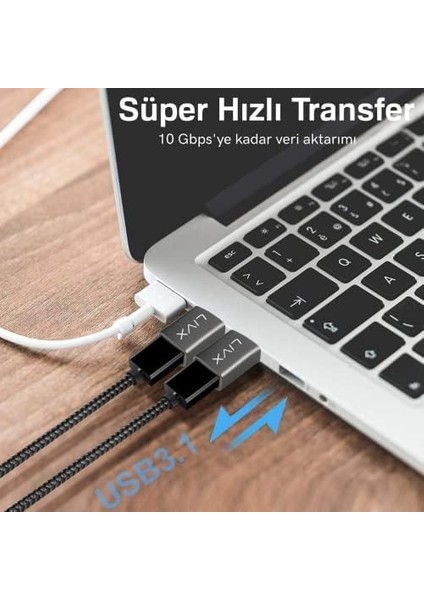 Livx USB 3.1 To Type-C 10GBPS Veri Aktarımı 3A Hızlı Şarj ve Data Aktarımı Çevirici Dönüştürücü Otg Adaptör Space Gray Otgks fiyatları