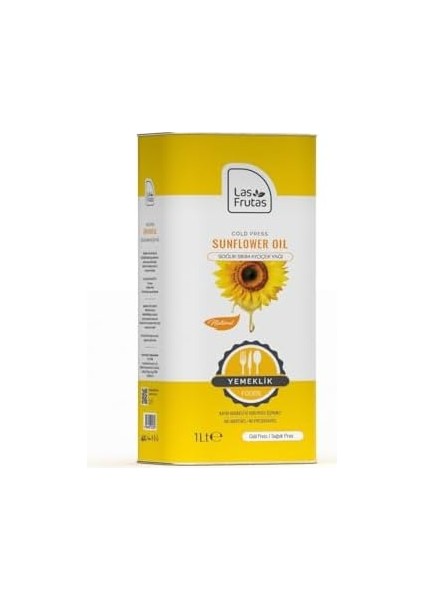 Las Frutas Soğuk Sıkım Ayçiçek Yağı 1 L – YEMEKLIK%100 Doğal ve Katkısız Bitkisel Yağ | Omega 6 Zengini