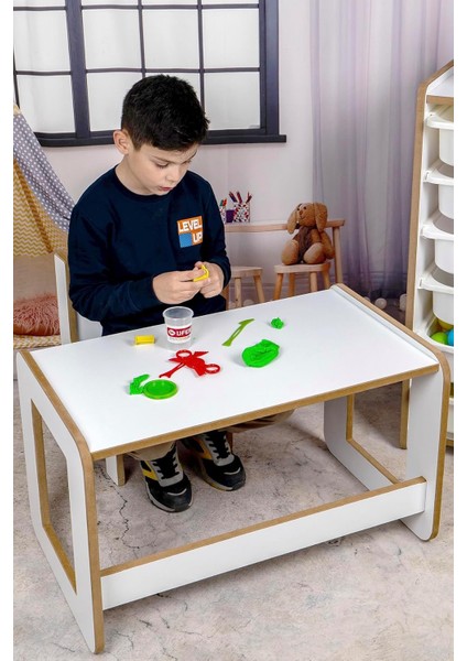 Oyun, Aktivite ve Etkinlik Masası, Beyaz 18MM 1.sınıf Mdf (Çekmecesiz)