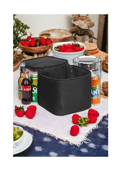 Isı Yalıtımlı Tutucu Kamp Piknik Beslenme Sefer Tası Çantası Siyah EX08-S fiyatları