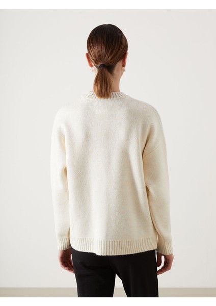 Yeni Sezon Bisiklet Yaka Kurdele Baskılı Kadın Triko Kazak fırsatları