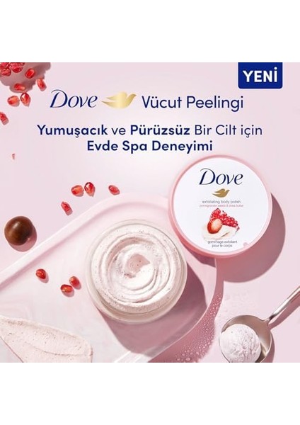 Dove Vücut Peelingi Nar Çekirdeği ve Shea Yağı 225ML Beyaz fiyatları