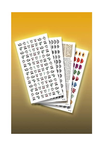 Artikel 4'lü Tırnak Dövmesi Seti, Tırnak Sticker Seti, Nail Art, Tattoo