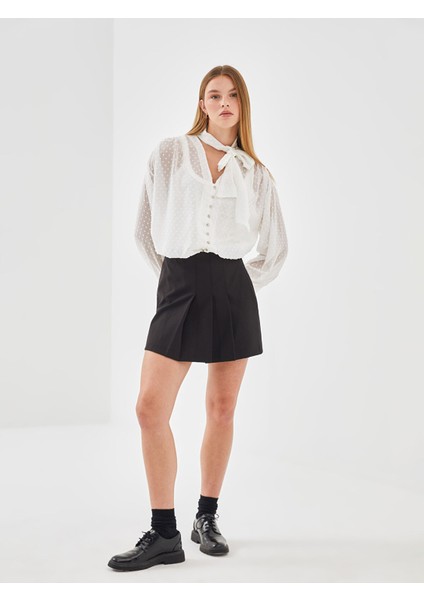 Yeni Sezon Beli Fermuarlı Kadın Pileli Etek