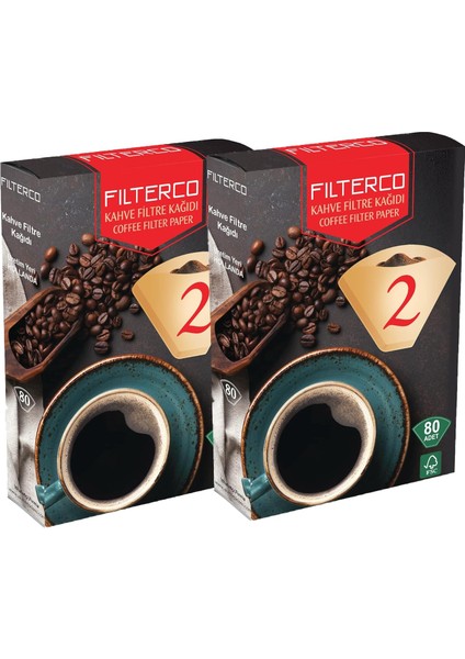 Kahve Filtre Kağıdı 1x2 80'li 2 Paket 160'LI
