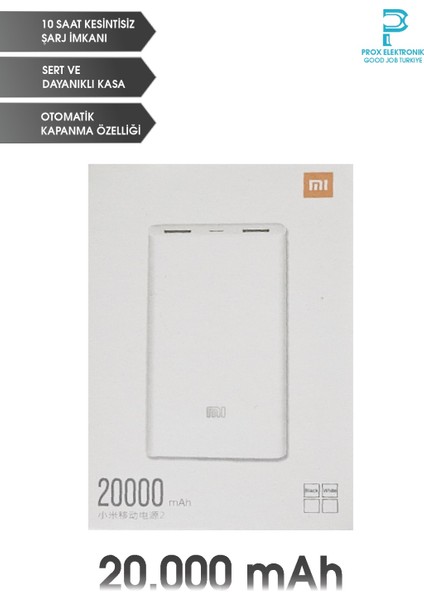 Powerbank Taşınabilir Şarj Cihazı 20.000 Mah 12W Süper Tasarım (Iphone ve Android Uyumlu)