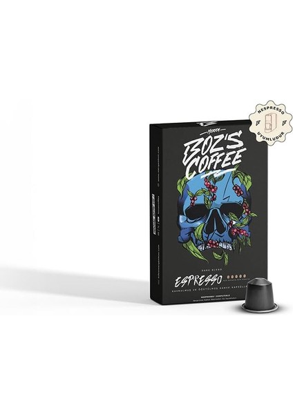 Meryem Boz's Coffee Dark Blend Kapsül Kahve, Koyu Kavrulmuş, Tütsü ve Baharat Notaları, 10 Adet