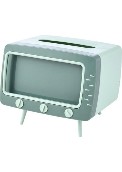 Retro Telefon Tutucu, Masaüstü Peçetelik Cep Telefonu (Yeşil)