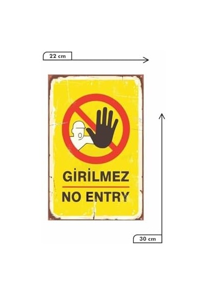 Girilmez No Entry Retro Ahşap Mdf Tablo modelleri