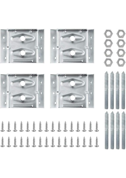 71428 Montaj Donanımlı Yüzeye Monte Köşe Braketleri, Masa Önlükleri ve Masa Ayakları Için Köşe Braketleri, 4'lü Set
