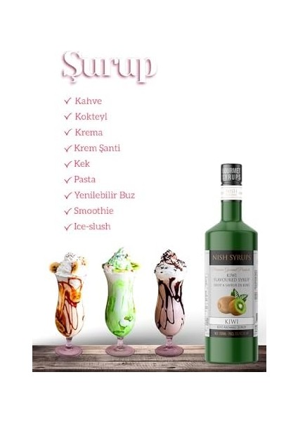 Nish Kivi Aromalı Şurup 700 ml - P modelleri
