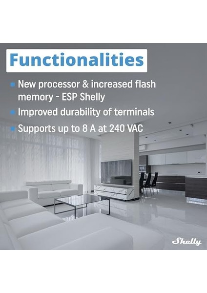 1pm Mini Gen3 | Wlan Akıllı Röle Şalteri | 1 Kanal 8A | Akım Ölçümü | Sıva Altı Işık Şalteri | ve | Ev Otomasyonu | Ios Uygulaması | Hub Gerektirmez modelleri