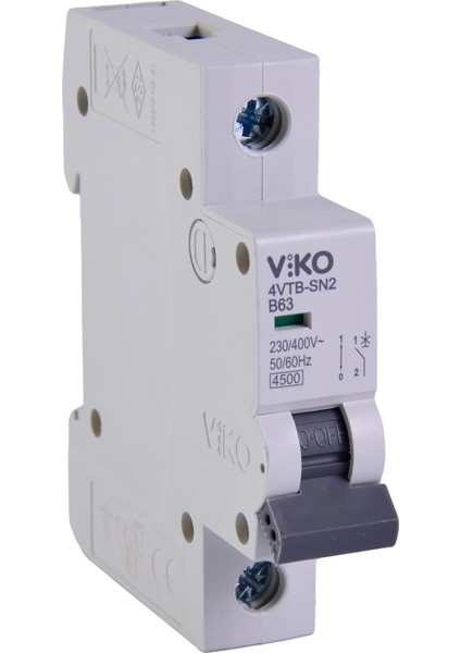 4VTB-1B63 Otomatik Sigorta 4,5ka B Tipi 1 Kutup 63A