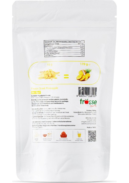 Freeze Dry Kurutulmuş Ananas 170 gr fiyatları