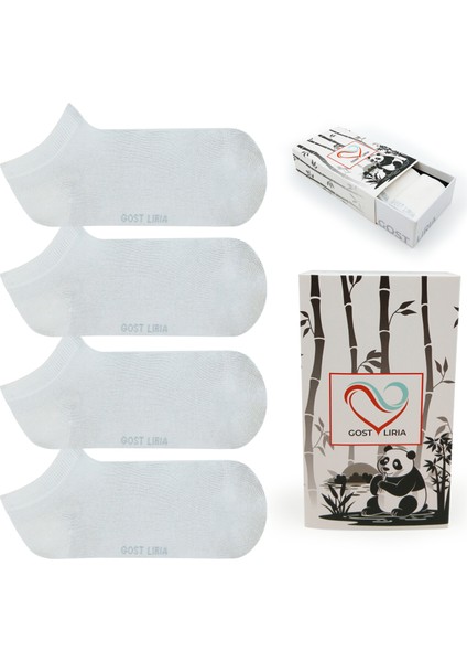 Kadın Bambu Patik Çorap – 4’lü Ekru Renk