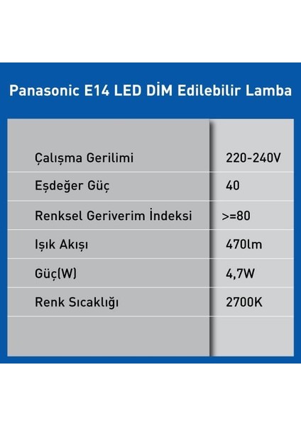 E14 LED Dim Lamba 4,7W 470LM 2700K fiyatları