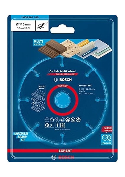 Professional 1x Expert Carbide Multi Wheel Kesici Diskler (Sert Ahşap, Çivili Ahşap, Plastik, Alçıpan Panel, Ø 115 Mm, Aksesuar Küçük Avuç Taşlama Makinesi) modelleri