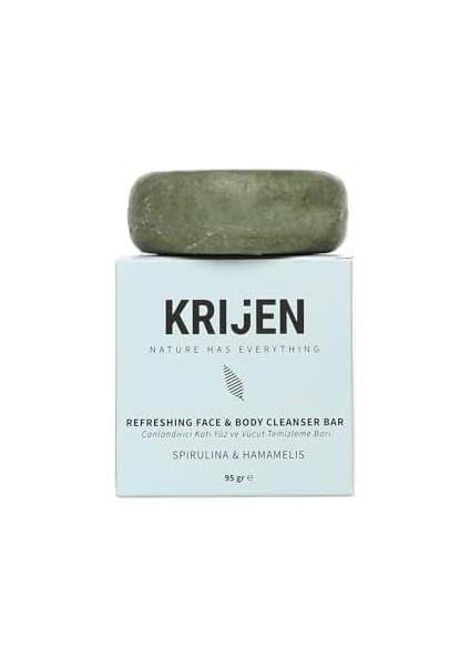 Canlandırıcı Etkili Spirulina & Hamamelis Yüz ve Vücut Temizleme Barı