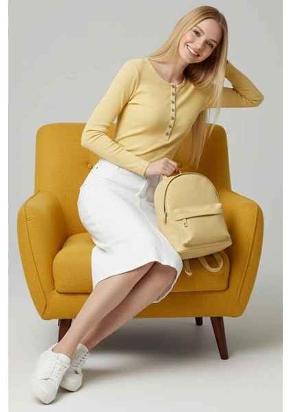 Sptrns Çıtçıt Detaylı Bluz Sarı T4343 (Beden: M)