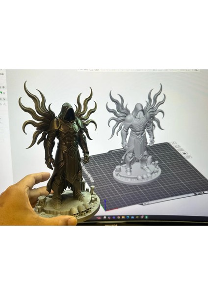 CRAFTSY3D Baş Melek Figürü – 3D Baskı Dekoratif Mitolojik Model - Beyaz/boyasız modelleri