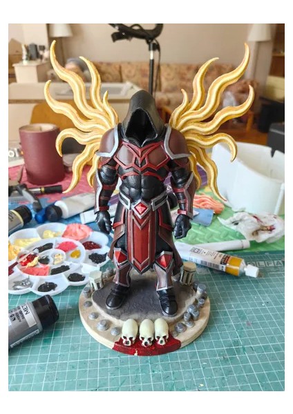 CRAFTSY3D Baş Melek Figürü – 3D Baskı Dekoratif Mitolojik Model - Beyaz/boyasız