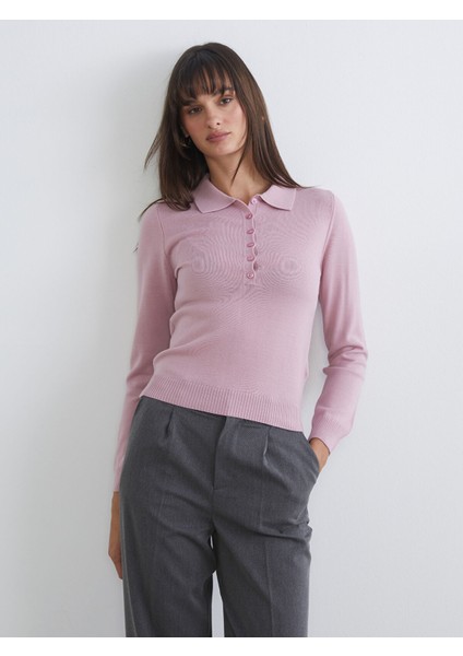 Yeni Sezon Polo Yaka Kadın Triko Kazak