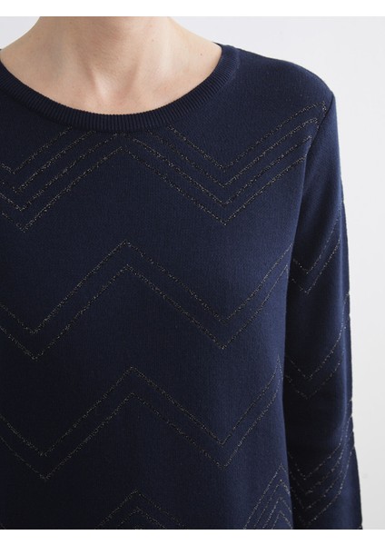 Yeni Sezon Bisiklet Yaka Desenli Kadın Triko Kazak modelleri