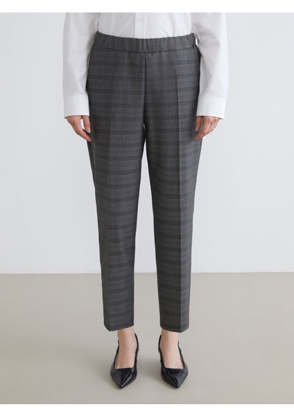 Yeni Sezon Beli Lastikli Ekose Kadın Pantolon fiyatları